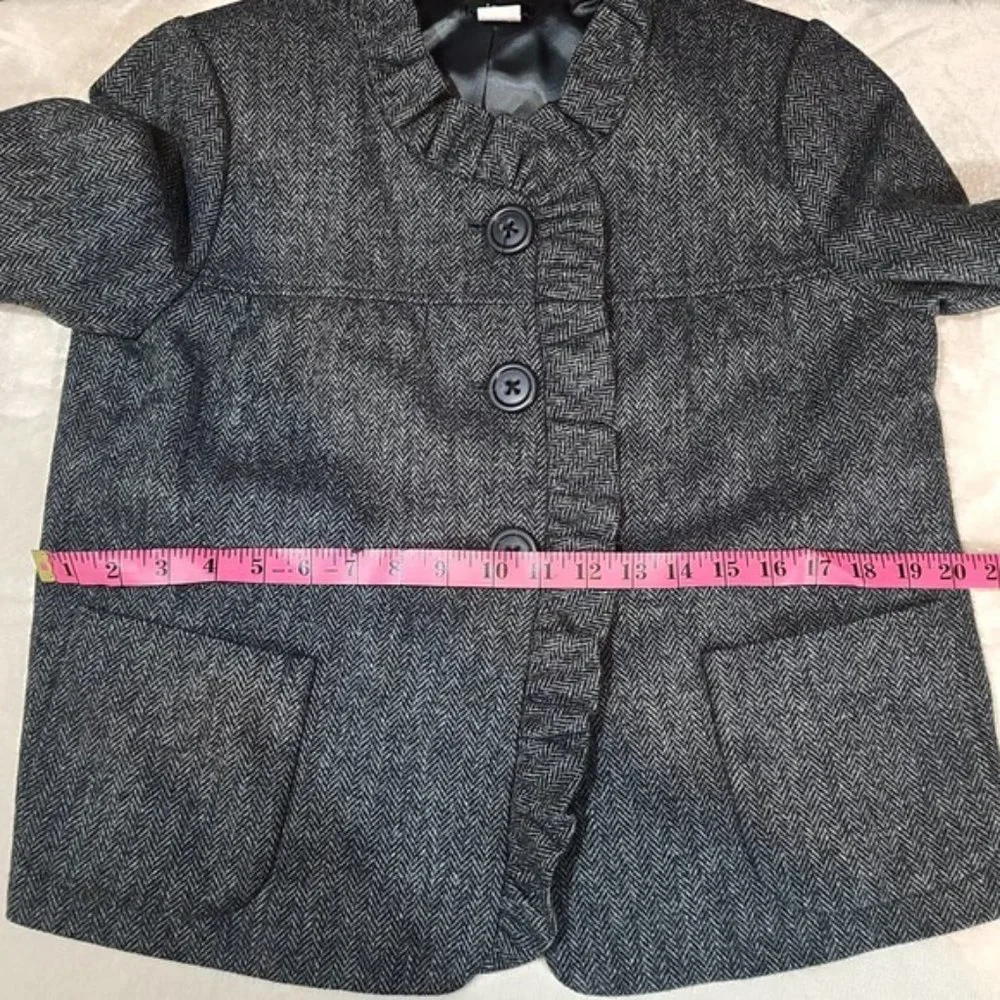 J. Crew Gray Ruffle Jacket - Picture 6 of 8